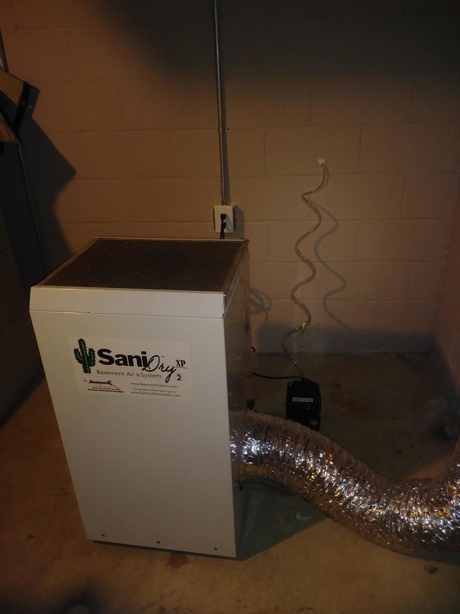 SaniDry Upright Dehumidifier Install in Raleigh