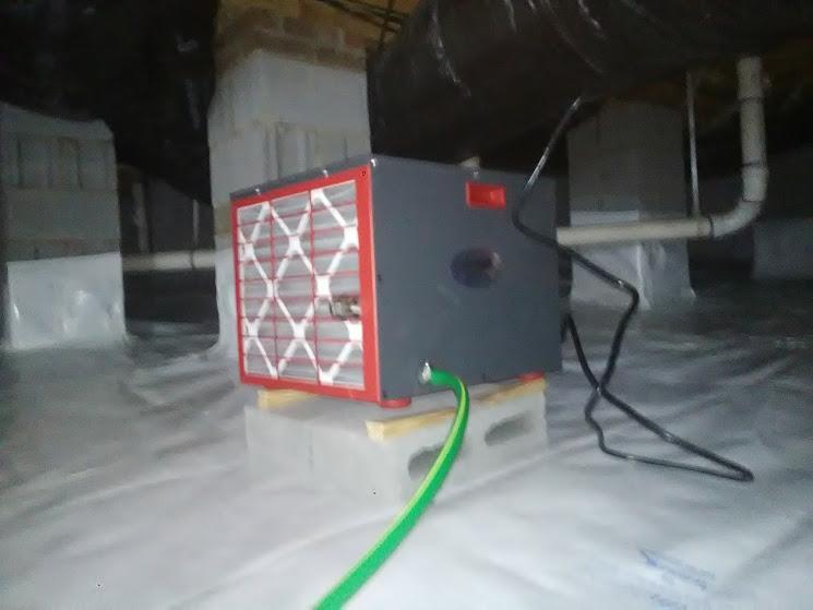 Sedona Dehumidifier and CleanSpace Liner Installed in a CrawlSpace