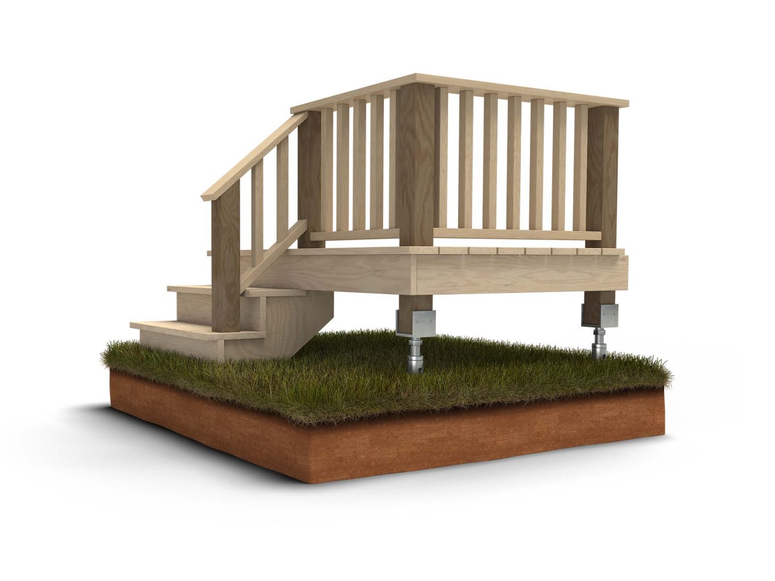 Helical Deck Support Piers In Durham, Raleigh, Greenville, North