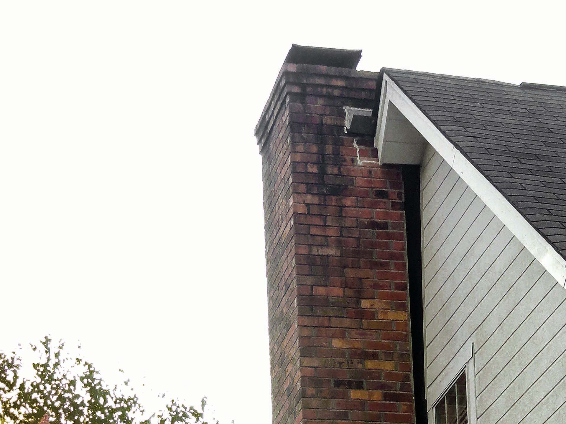 chimney tilting away from home
