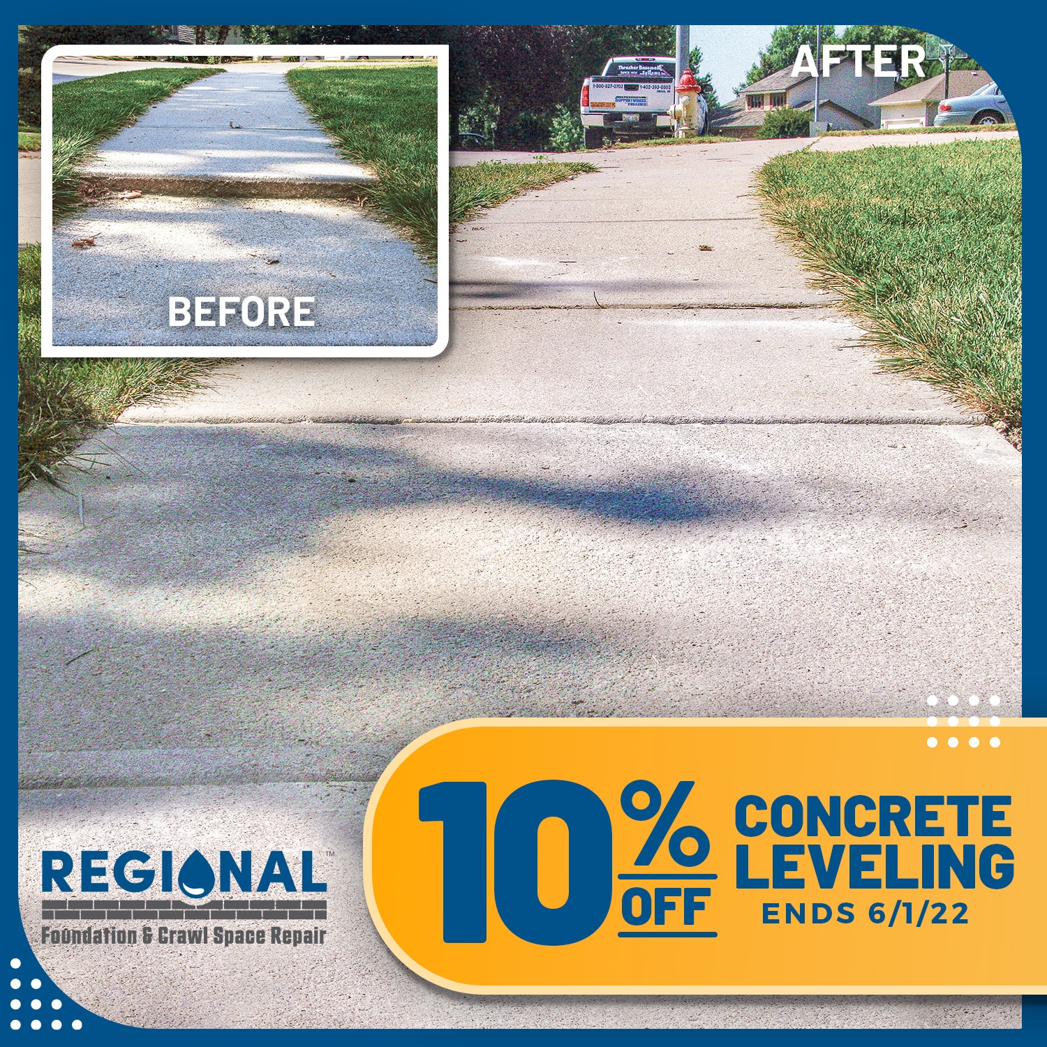 10% Off Concrete Leveling - Ends 6/1/22