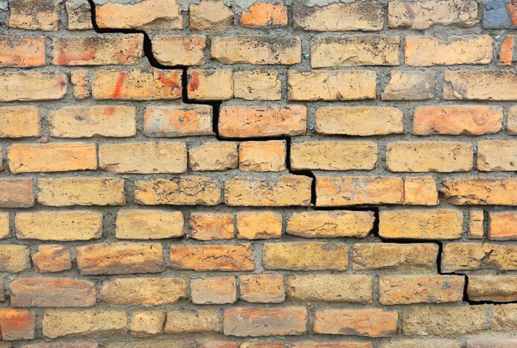 Cracked Exterior Brick Wall