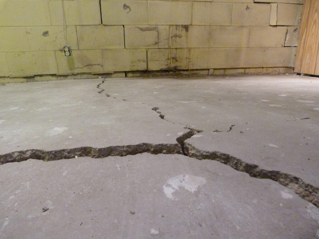 slab repair needed in basement