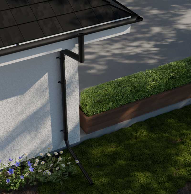 Downspout extensions ensure the water fron your roof flows away from your foundation where it cannot seep inside.